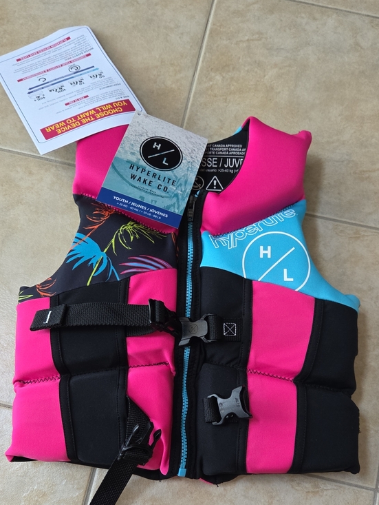 Hyperlite Other - Hyperlite Kids' Pink & Blue Life Jacket - Youth Swim Vest